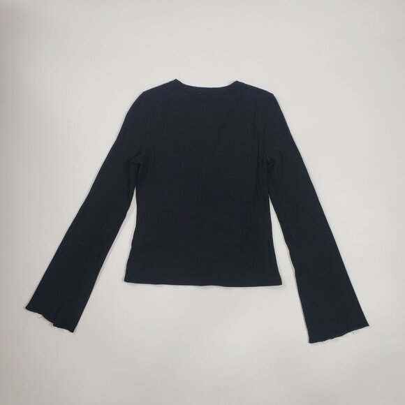 Madewell Flared-Sleeve Cardigan Women’s Medium Black Button Front Sweater Top - Picture 14 of 16